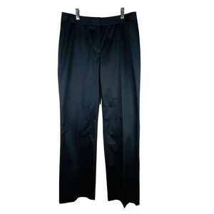 Lafayette‎ 148 NWT Size 8 Black Wide Leg Cotton Stretch Trouser Pant